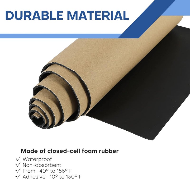MYFULLY Sponge Neoprene Roll with Adhesive, Waterproof Foam Rubber Sheet Cut to Multiple Dimensions and Lengths for Shock Pad, Gaskets, DIY, Crafts (1/8" Thick x12 Wide x 54" Long) - Image 3